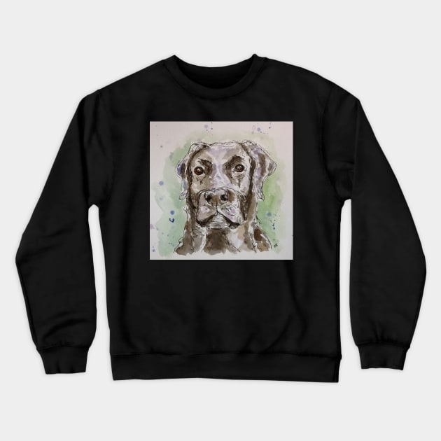 Black Labrador line art. Crewneck Sweatshirt by DebTheZeb